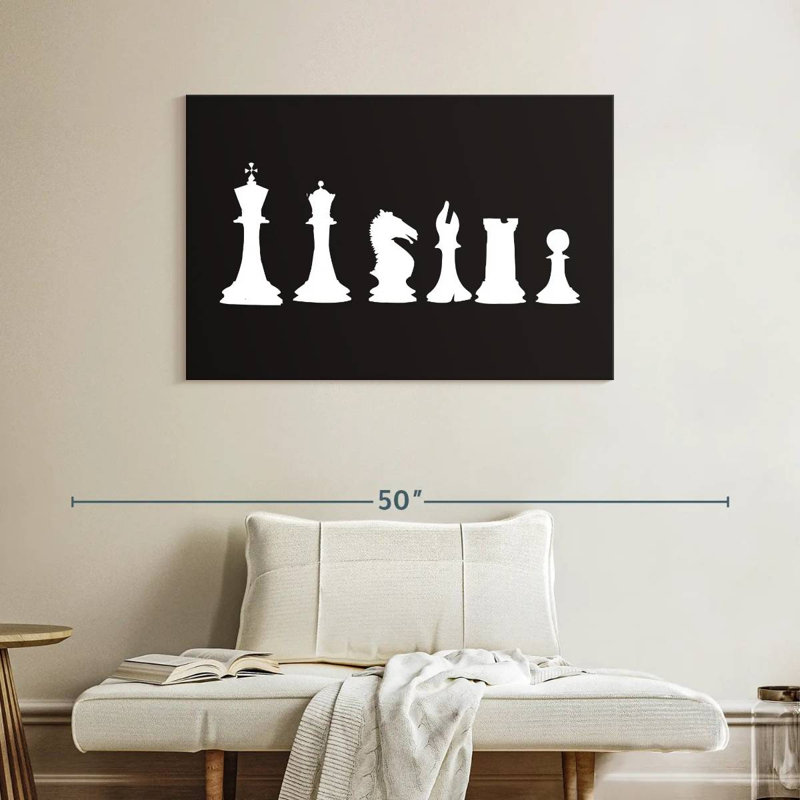 Silhouettes d'échecs Senne, H 26 po x l 39 po
