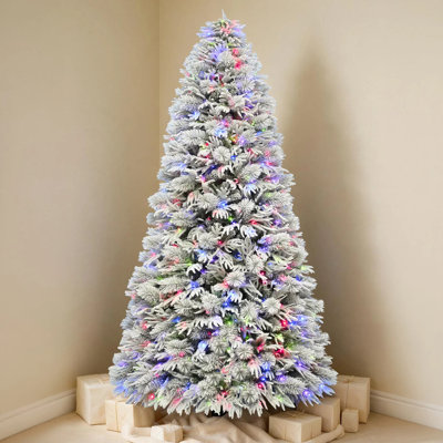 Arbre de Noël artificiel enneigé 9 pi, 700 lumières DEL, 10 modes de couleur, 9434 extrémités de branches
