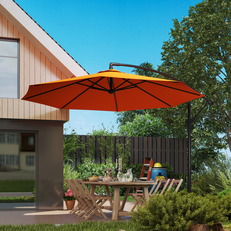 295cm Cantilever Parasol, Black, 250cm H x 295cm W x 295cm D