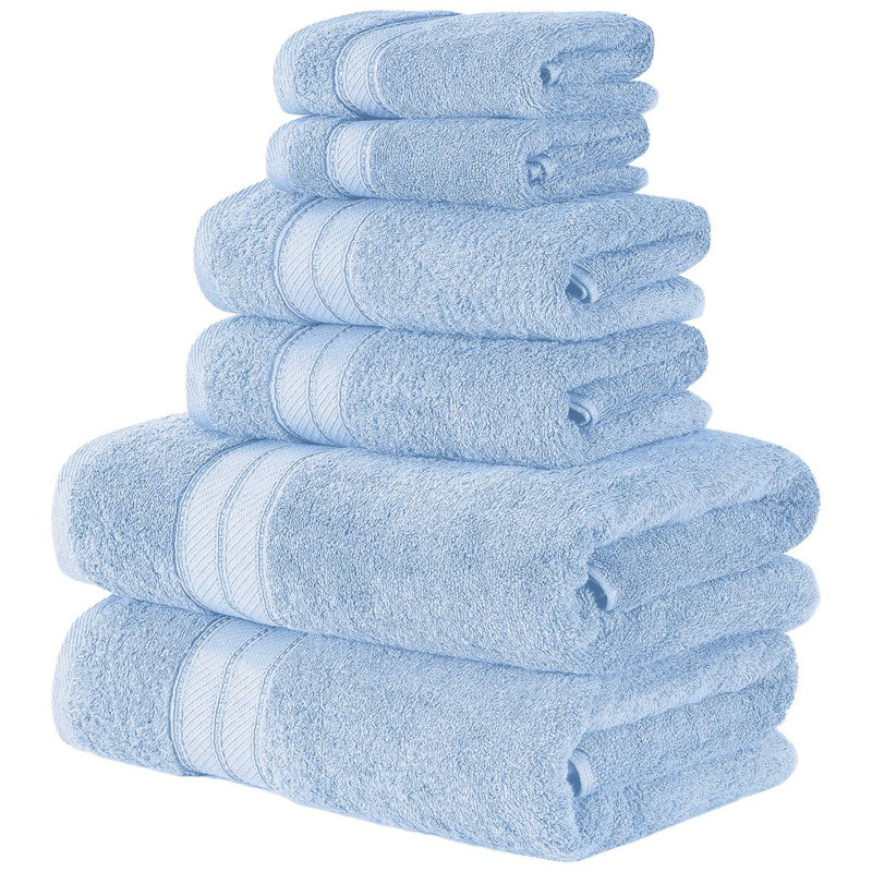 Modern Threads - Spun Loft 6-Piece 100% Combed Cotton Towel Set - Bath Towels, Hand Towels, & Washcloths - Super Absorbent & Quick Dry - 600 GSM - Soft & Plush