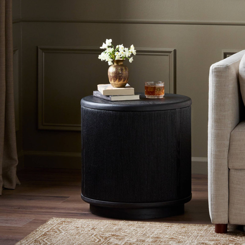 Rosenell End Table, Black Oak Veneer