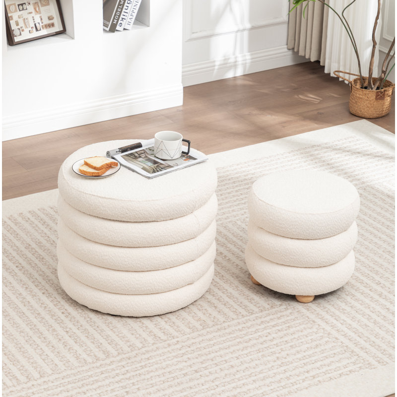 Repose-pieds avec rangement 23,5 po Ashyiah, Beige