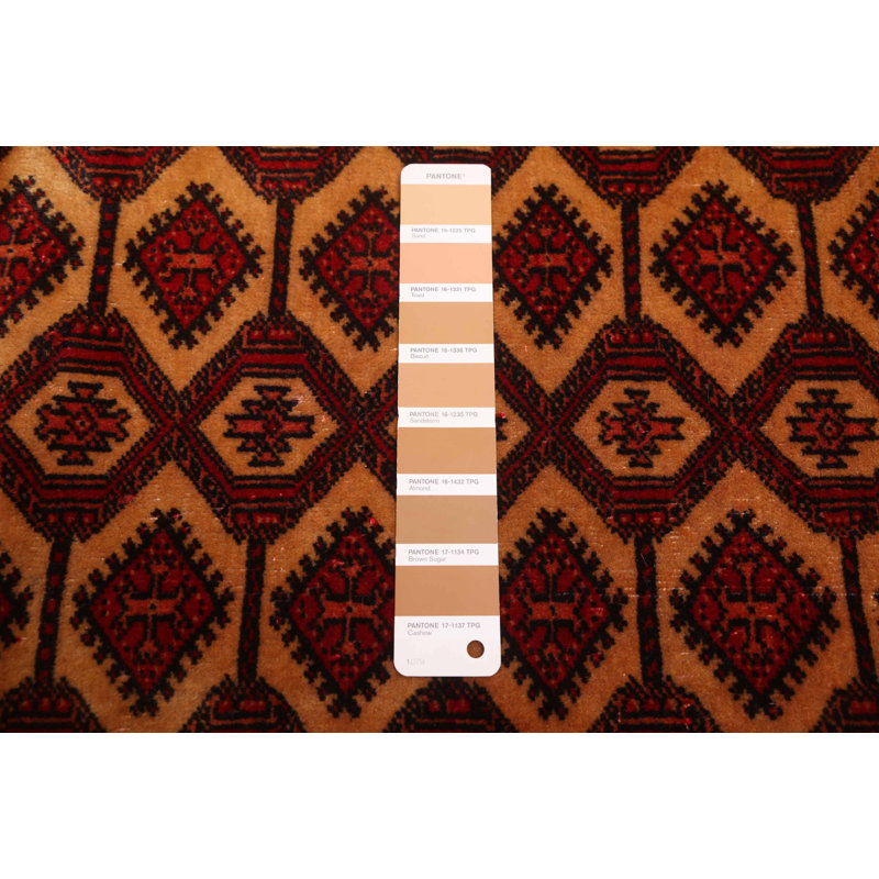 Tapis beige et rouge Teimani 4 pi 0 po x 5 pi 1 po