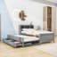 Lit plateforme en bois avec tiroirs, tête de lit, ports USB et lit gigogne simple-1491169482-1491169480