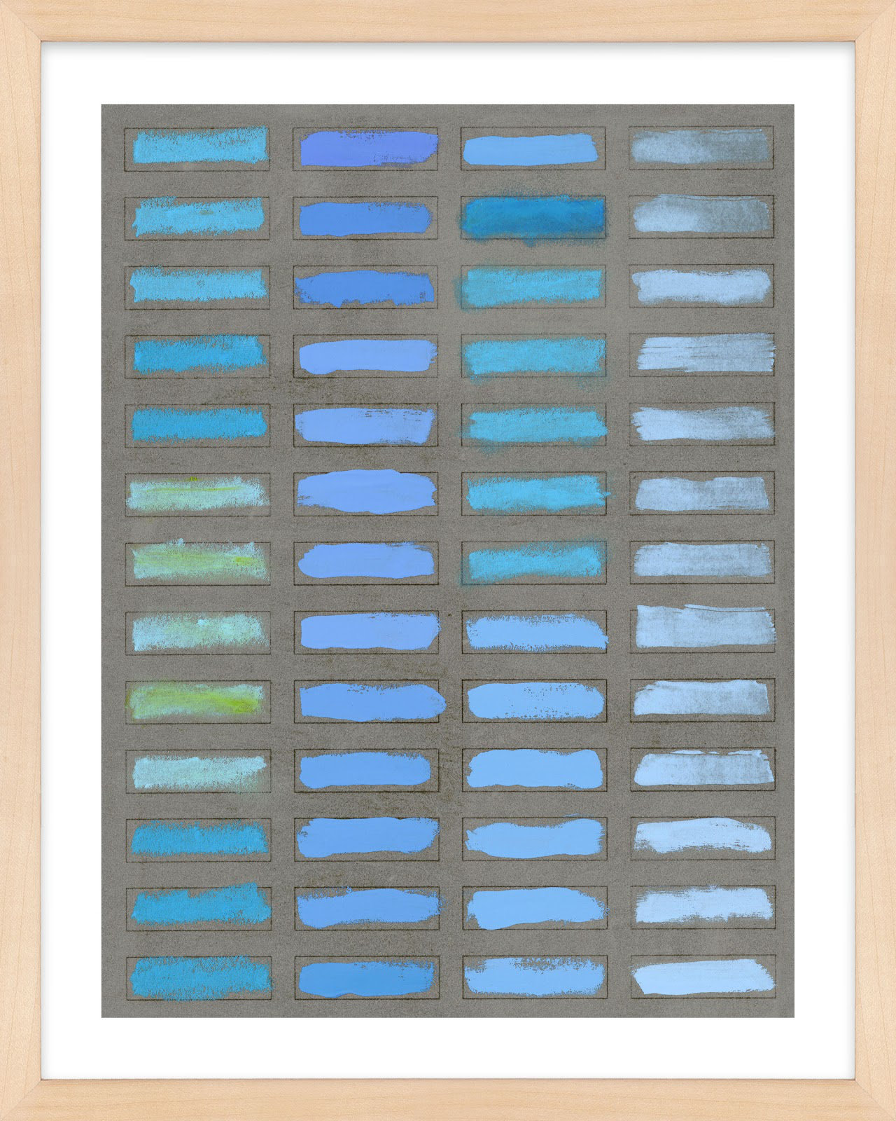 The Blues 2 Painting by Jacques Pilon, Maple Framed, 30" H x 24" W x 1.25" D