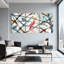 Oiseaux perchés sur des branches, ensemble de 3 impressions sur toile-668266084