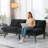 71'' Convertible Folding Modern Sofa Bed with Adjustable Armrest-694387971-712096113