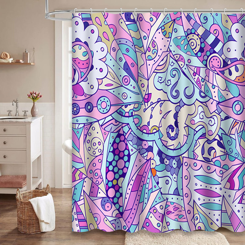 Magnifique rideau de douche avec 12 crochets, L 72 po x l 84 po