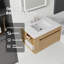Meuble-lavabo flottant 30 po avec lavabo, porte à fermeture en douceur, comptoir et dosseret en marbre de culture blanc de Carrare de 0,6 po, contreplaqué, chêne-116118435-116118445