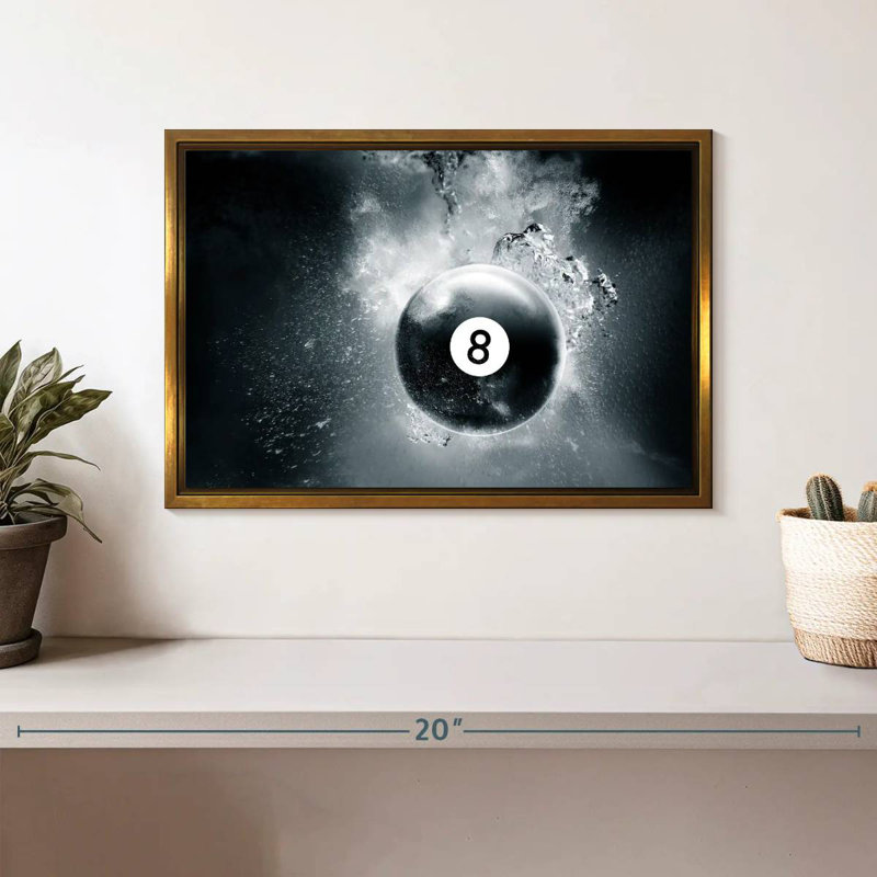 Goutte d'eau à huit boules, 13 po x 9 po, Cadre flottant doré