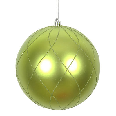 6" Matte and Glitter Swirl Ball Ornament