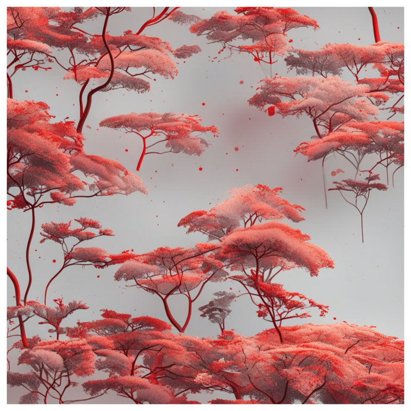 Red Canopy Trees Blankets, 60in W x 80in H
