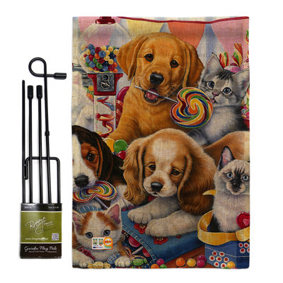 Mélange de polyester à 2 côtés 19 x 13 po les plus doux drapeau de jardin
