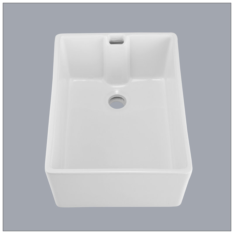 23.6" L X 18" W White Ceramic Single Bowl Kitchen Sink
