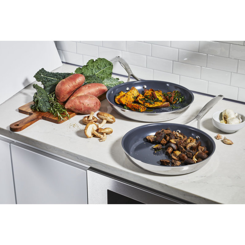 ZWILLING Energy Plus Stainless Steel Ceramic Nonstick Fry Pan Set