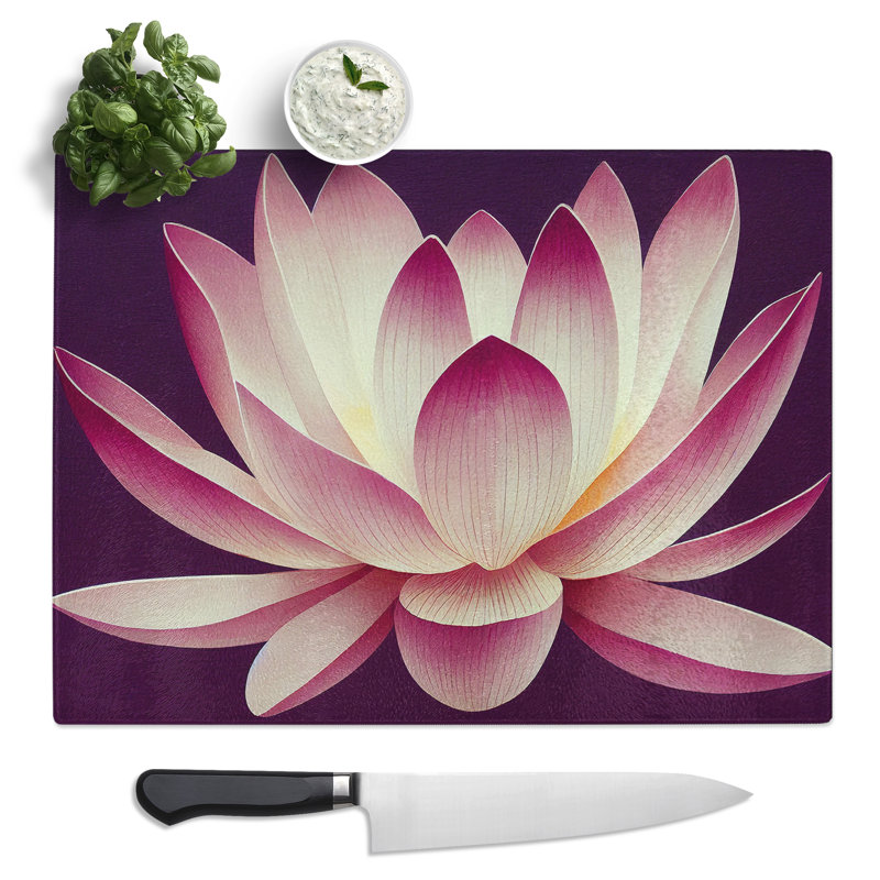 Hypnotic Lotus Flower  Glass Chopping Board