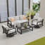 Canapés de patio pivotants, ensemble moderne en aluminium 4 pièces pour patio