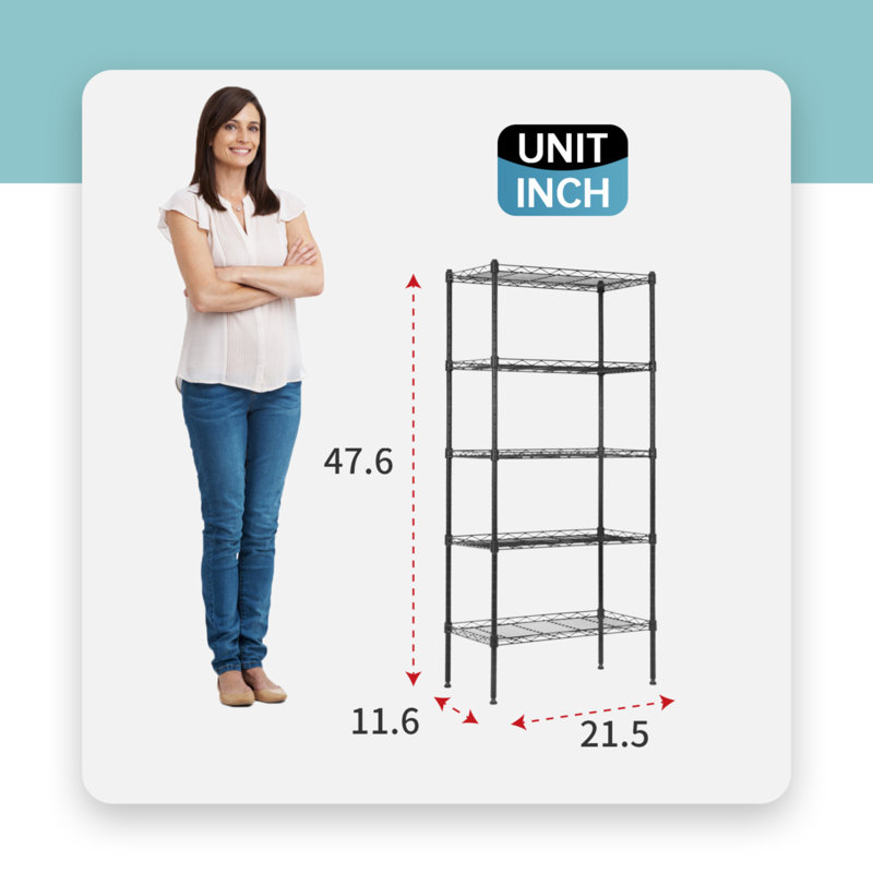 Étagère en métal, étagère de rangement robuste pour la cuisine, le garde-manger, le garage, la salle de lavage et le rangement utilitaire