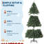 Arbre de Noël artificiel illuminé 6 pi avec lumières blanches, branches pleines et support pour décoration des Fêtes