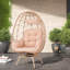 Chaises longues pivotantes pour patio, style œuf en rotin Pe pour l'intérieur et l'extérieur