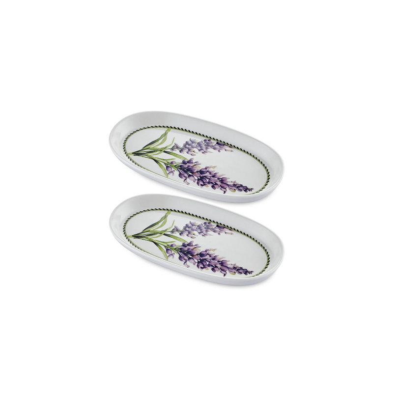 Elegant Lilac Ceramic Platter Set (2 Pieces), 10.2 x 5.5 x 0.8 inches | 100% Dishwasher-Safe Ceramic, Perfect for Serving Appetizers & Desserts | Stylish & Functional for Home Entertaining & Dining Decor