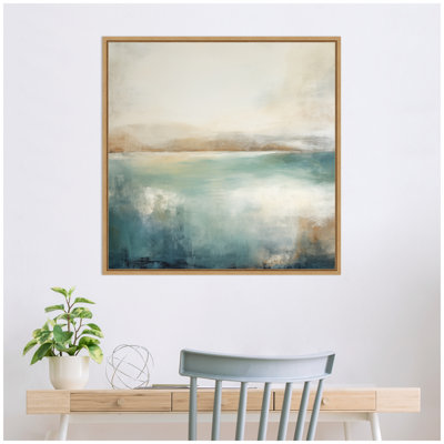 Abstract Calming Lake Landscape by The Creative Bunch Studio Framed Canvas Wall Art Print
