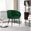 Chaise d'appoint de salle à manger avec dossier en tonneau, revêtement en velours vert et bordure dorée, L 22 po x l 23,5 po x H 30 po