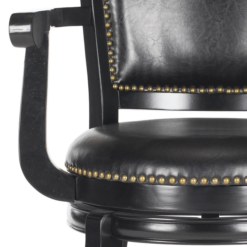 Tabouret de bar pivotant 29 po Aare, Noir, Noir