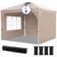 Quictent 3m x 3m Pop Up Gazebo with 3 Removable Sidewalls, Instant Setup Canopy Tent with Center Lock, Portable Shelter for Garden Party, Camping, Grey-124005059