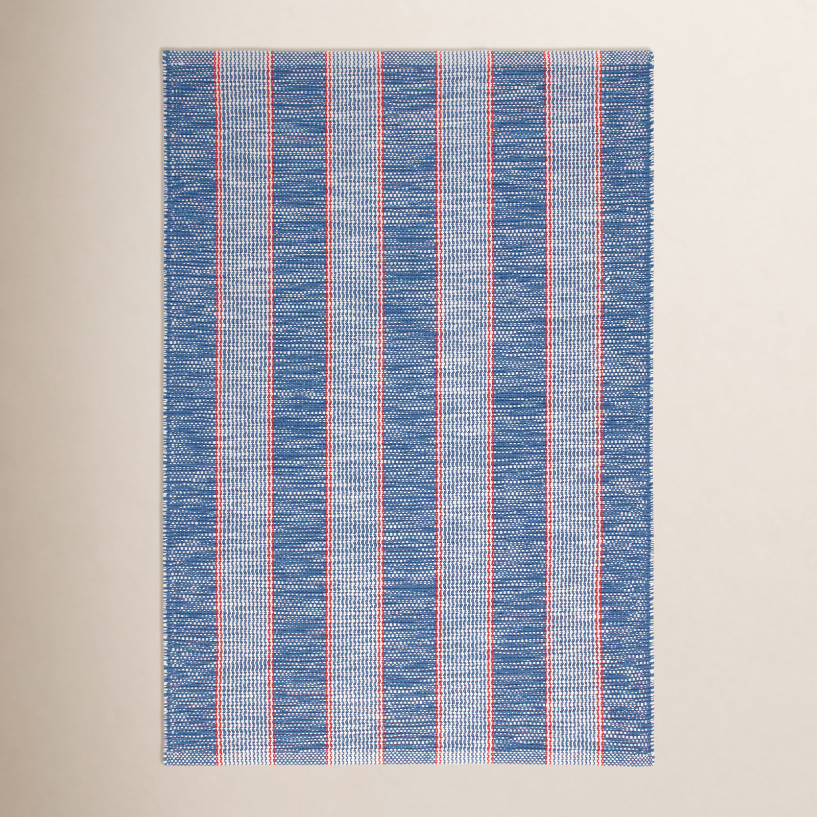 Hillsgrove Stripe Denim Handwoven Cotton Rug, Rectangle 10' x 14'