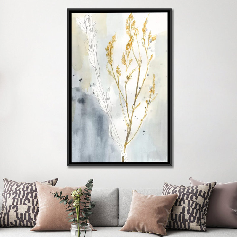 «Wild Grass I», impression sur toile, H 26 po x l 18 po x P 1,5 po, Toile avec cadre noir, Pas de tapis