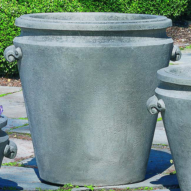 Scroll Handle Handmade Planter, Graystone, 19" H x 22" W x 20" D