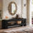 59" Wooden Entryway Bench With Storage Shelf-642435694