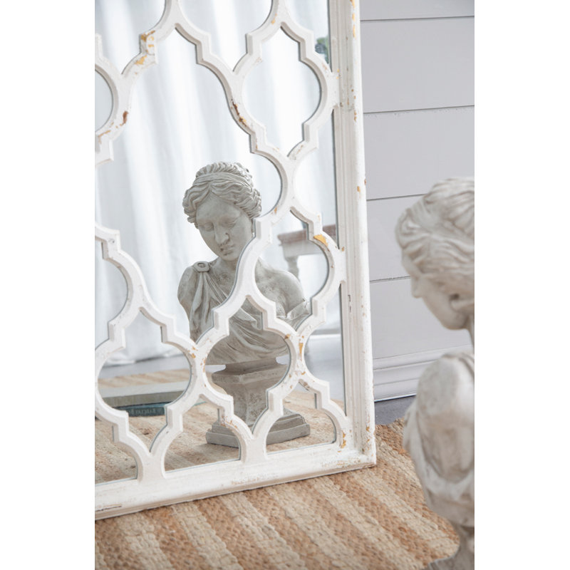 Miroir de plancher blanc vieilli 24 po x 60 po