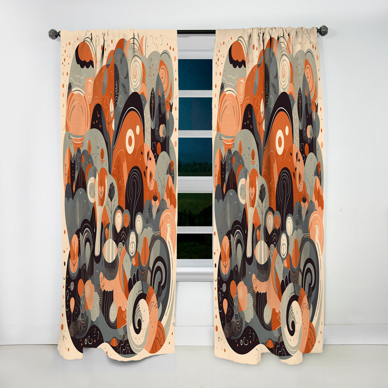 Caryll - Evolving Abstractions II - Rideau moderne - Velours obscurcissant - 1 panneau, L 52 po x L 84 po