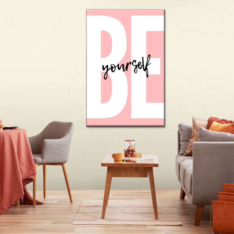 " Be Yourself In Pink " by Enchanté Designs, 24" H x 36" W x 1.25" D