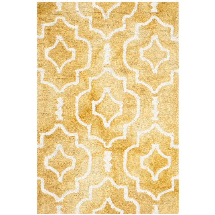 Dip Dye Hand Tufted Wool Geometric Rug