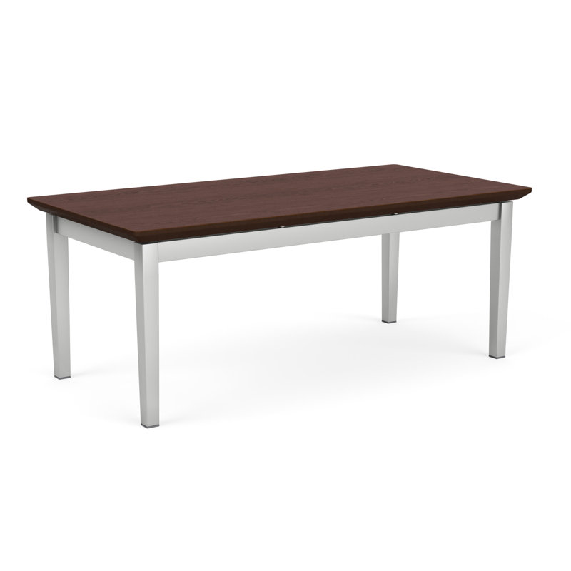 Table basse en acier Lenox, Argent, Noyer cacao
