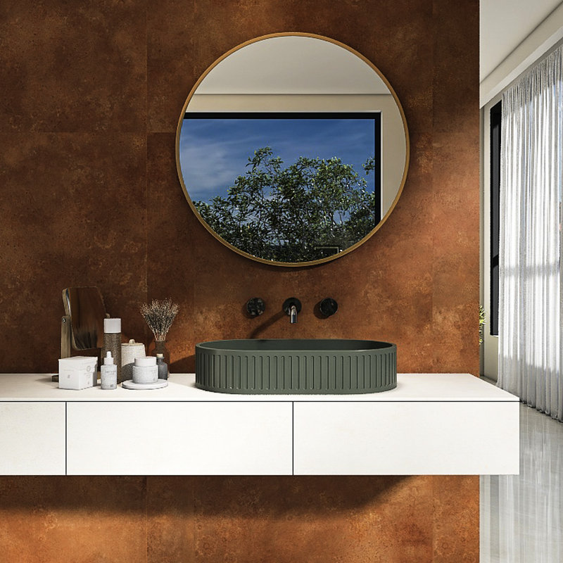 Lavabo de salle de bain ovale moderne en béton 23,6 po Modern: pour une utilisation fréquente et facile à entretenir