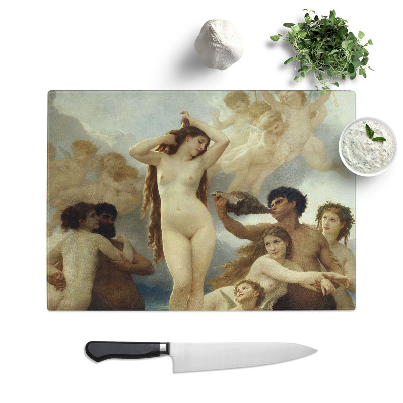 The Birth of Venus by William Adolphe Bouguereau Chopping Board, 28.5cm W x 39cm L