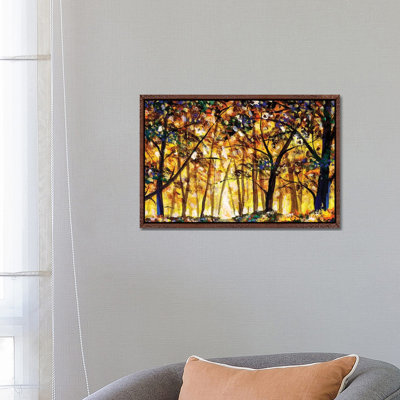 Gold Orange Autumn Forest Landscape 1 Piece Painting on Canvas