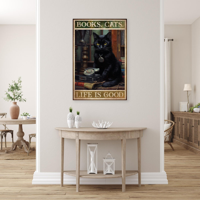 Livres «Cats Life Is Good» sur toile, H 36 po x l 24 po x P 1,25 po