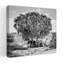 African Elephants Palm Shade Peaceful Tranquil Abstract Palm Tree Elephant Landscape Nature Wall Art Print by Marcel Rebro - Wrapped Canvas Print-320782519