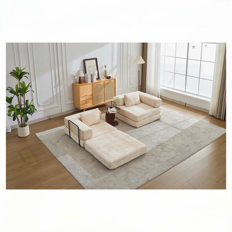 Canapé-lit Chenille, Beige