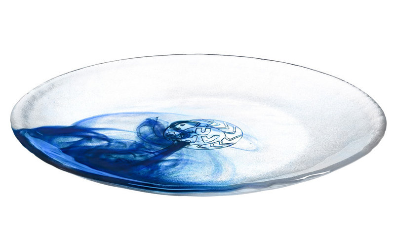 Mine Glass Appetizer Plate, Blue