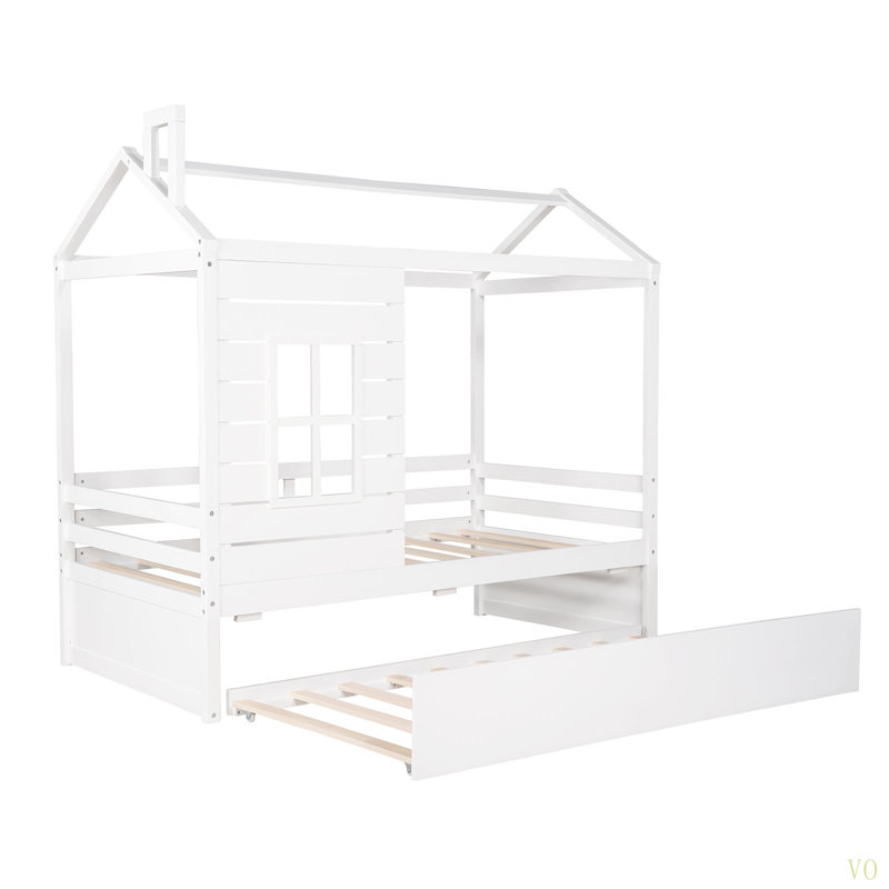 Lit simple en bois avec lit gigogne simple