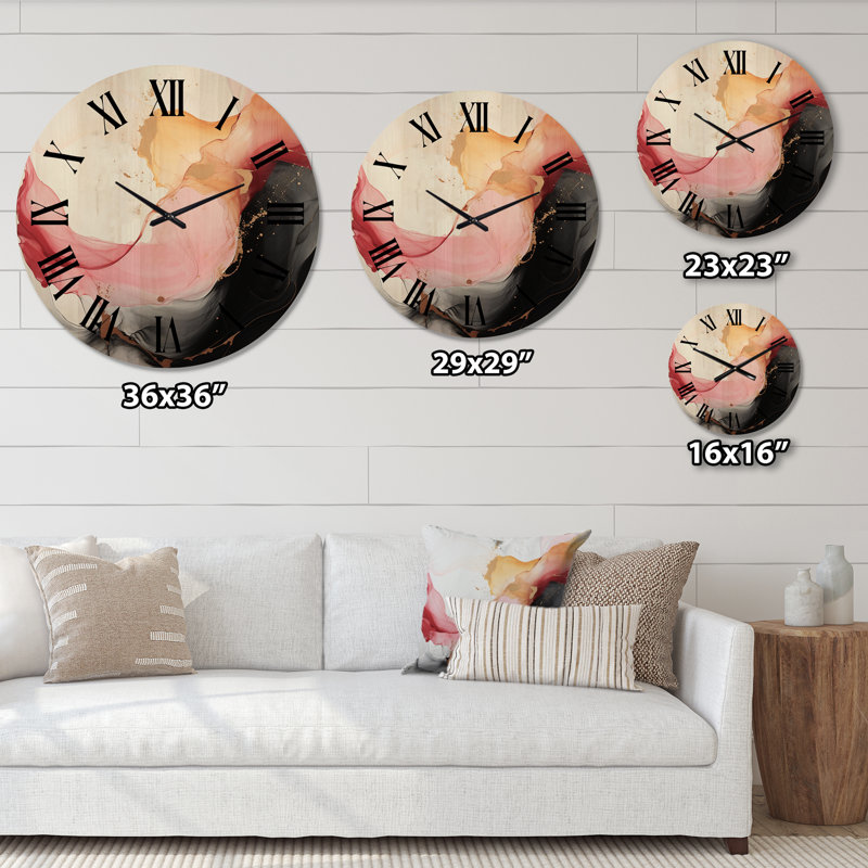 Horloge murale en bois massif Zenya, Moyenne