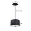 Abat-jour tambour en lin blanc avec diffuseur l 16 po avec cordon noir-140943304-140943311-155984679