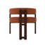 Fauteuil ouvert à dossier ouvert, tissu chenille et élégant, orange, 3 pieds, avec revêtement confortable pour la salle à manger