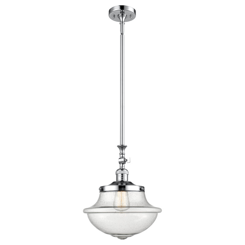 Luminaire suspendu simple à 1 lumière Baptiste, Ampoule DEL 6 watts Vinage, Grainé, Chrome poli